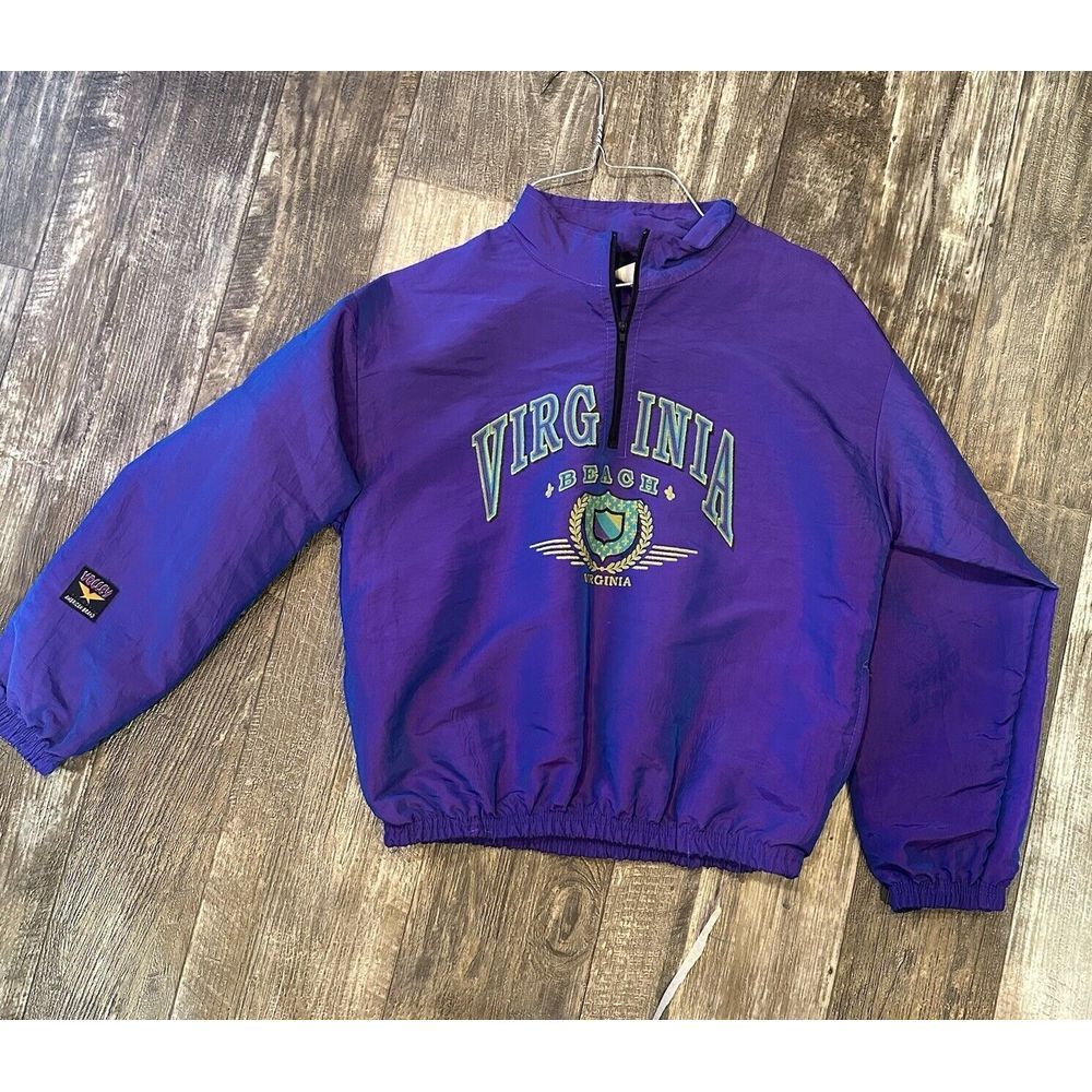 Vintage Iridescent Virginia‎ Beach Windbreaker Jacket 1990s Surf Skate